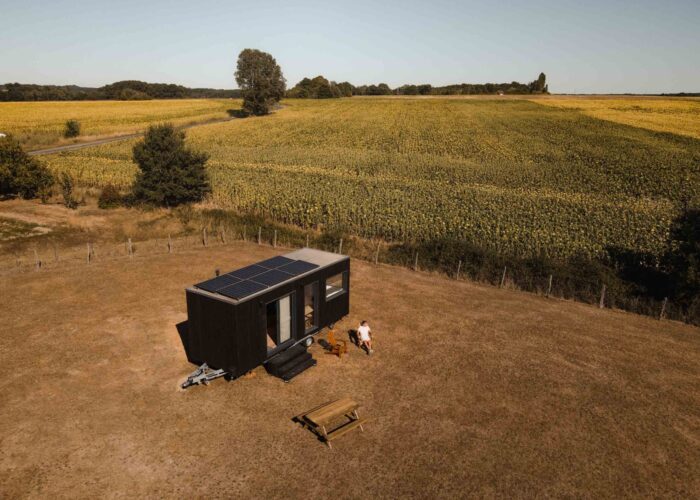 Tiny House aus der Sicht einer Drohne